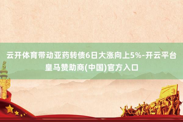 云开体育带动亚药转债6日大涨向上5%-开云平台皇马赞助商(中国)官方入口