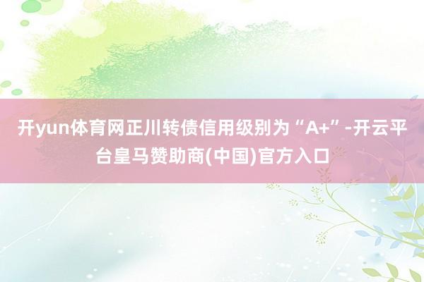 开yun体育网正川转债信用级别为“A+”-开云平台皇马赞助商(中国)官方入口