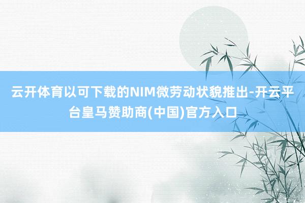 云开体育以可下载的NIM微劳动状貌推出-开云平台皇马赞助商(中国)官方入口