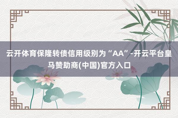 云开体育保隆转债信用级别为“AA”-开云平台皇马赞助商(中国)官方入口
