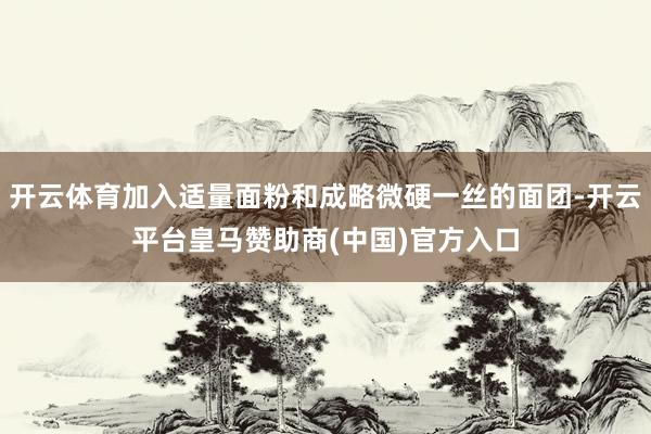 开云体育加入适量面粉和成略微硬一丝的面团-开云平台皇马赞助商(中国)官方入口
