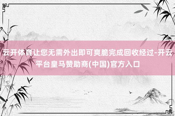云开体育让您无需外出即可爽脆完成回收经过-开云平台皇马赞助商(中国)官方入口